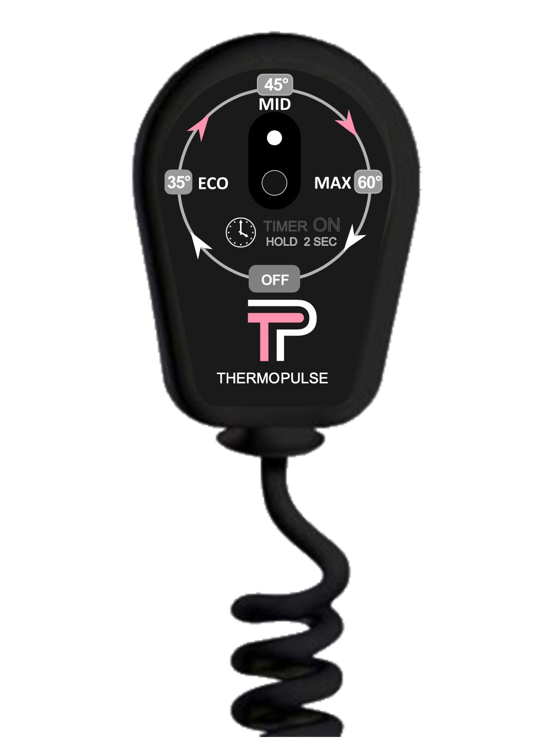 

Черный регулятор на вилке (диммер) ThermoPulse Black для электро ТЭНа. 400 Вт. Таймер на 3 ч. LED