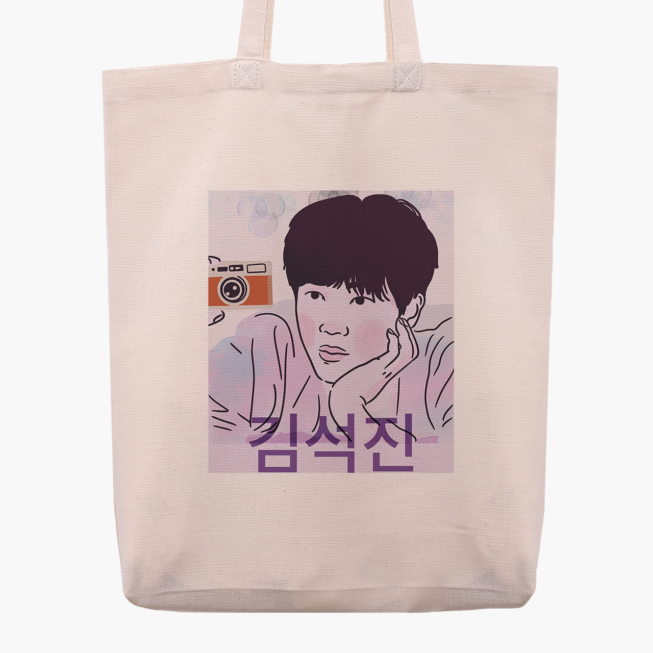 

Эко сумка шоппер Ким Сокчин БТС (Kim Seok Jin BTS) (9227-3259) 41x35x8.5 см Бежевый