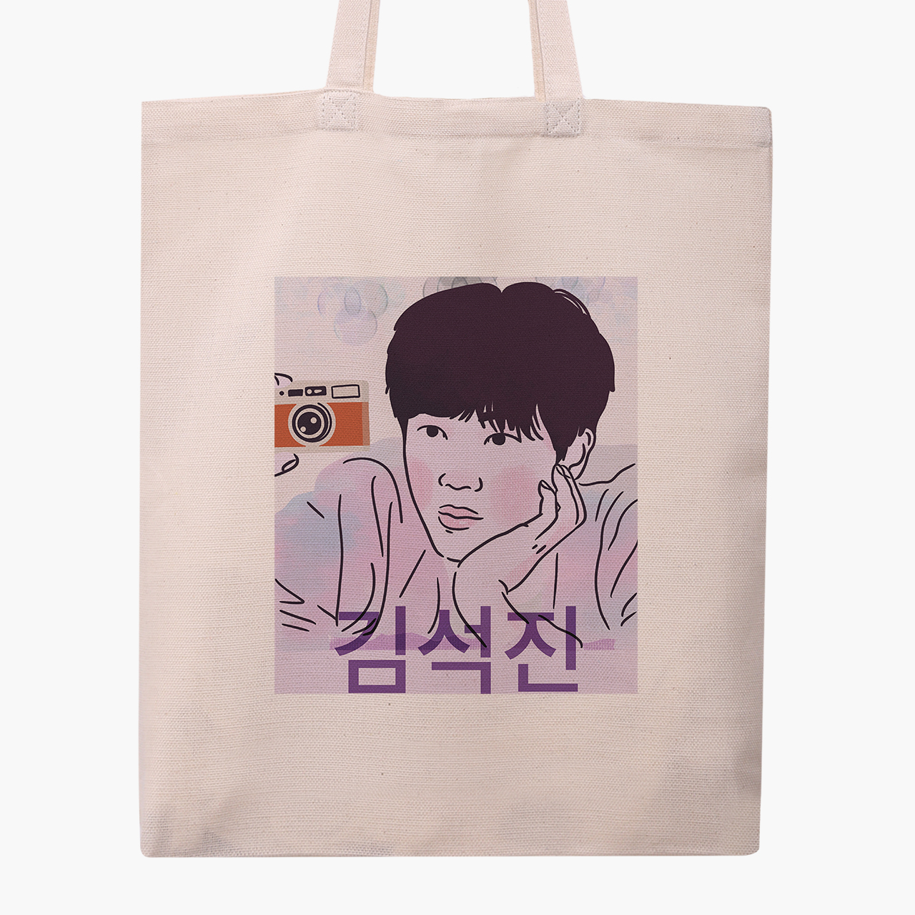 

Эко сумка шоппер Ким Сокчин БТС (Kim Seok Jin BTS) (9227-3259) 41x35 см Бежевый