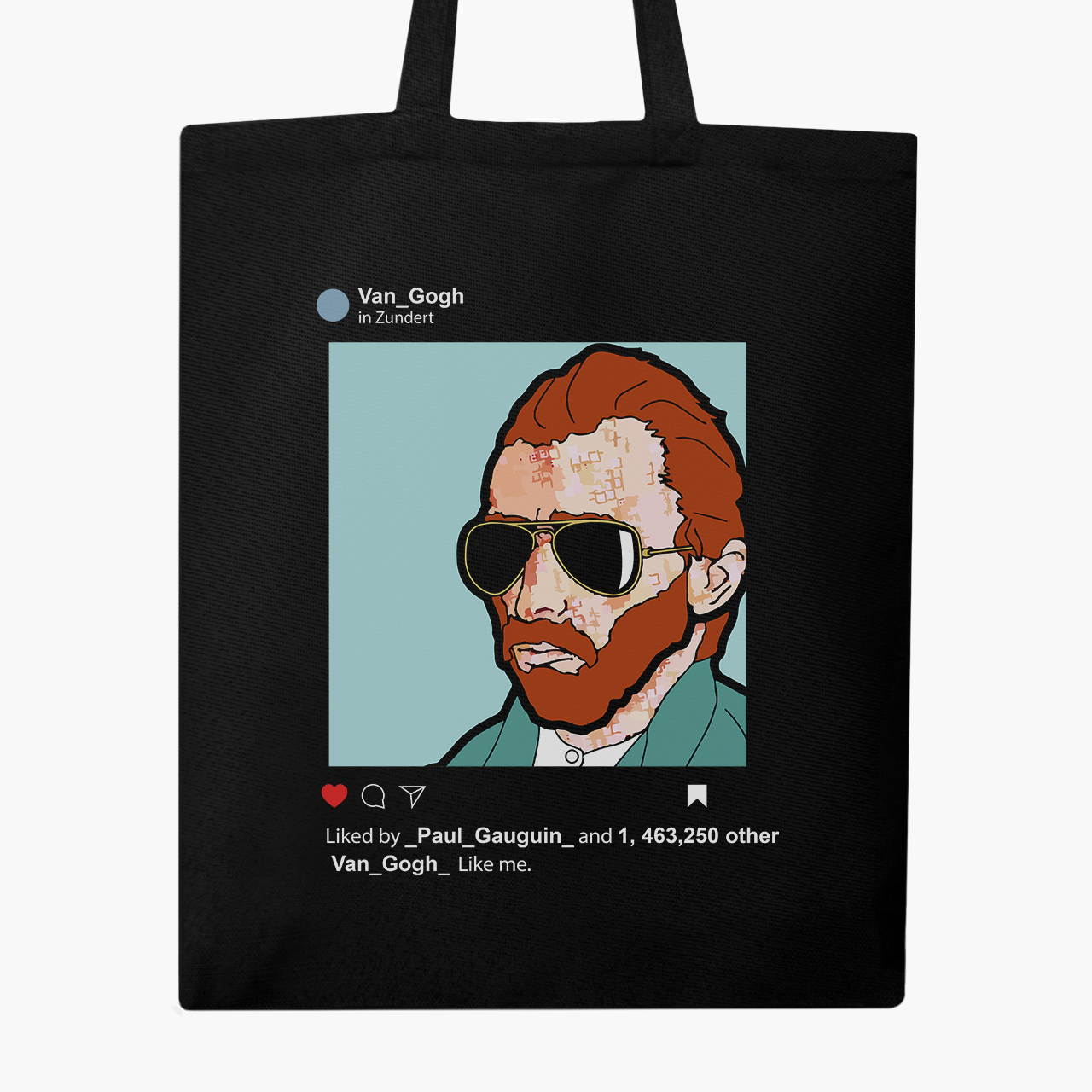 

Эко сумка шоппер Инстаграм Винсент Ван Гог (Instagram Vincent van Gogh) (9227-2953) 41x35 см Черный