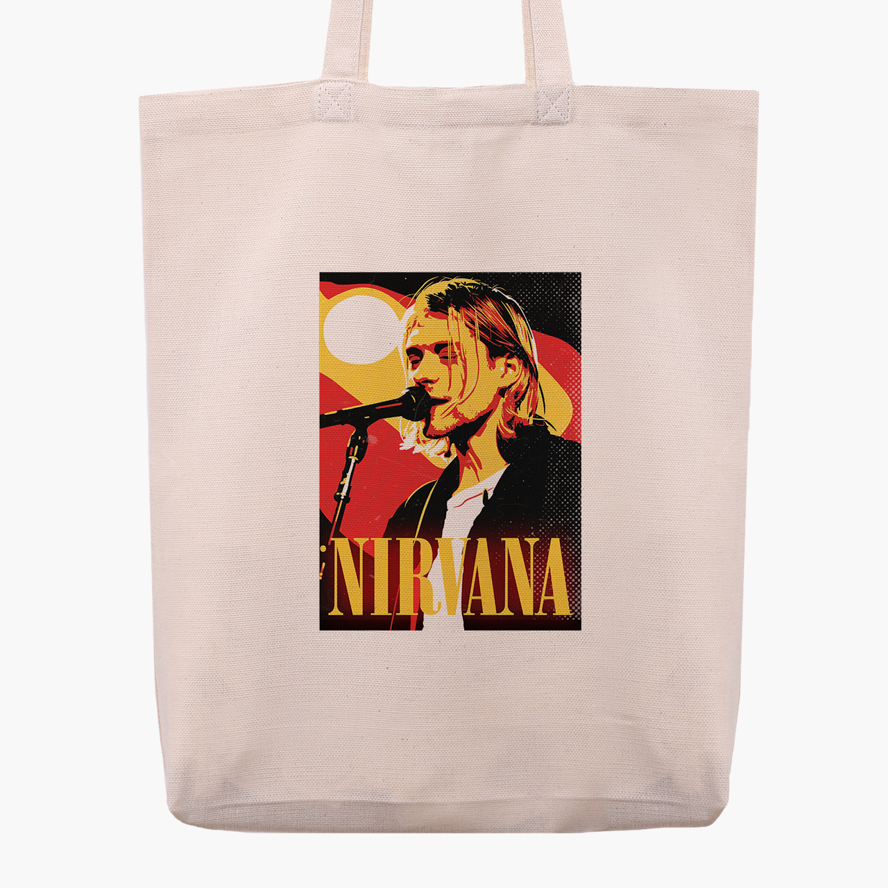 

Эко сумка шоппер Нирвана Курт Кобейн (Nirvana Kurt Cobain) (9227-2971) 41x35x8.5 см Бежевый