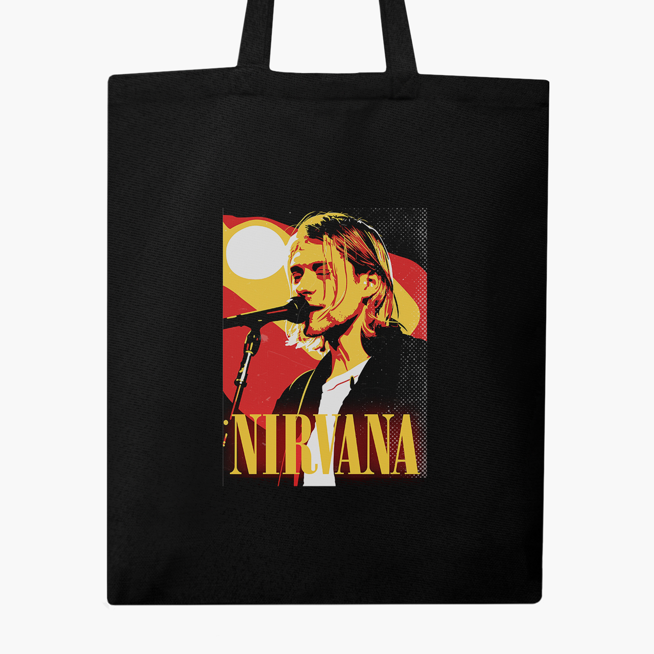 

Эко сумка шоппер Нирвана Курт Кобейн (Nirvana Kurt Cobain) (9227-2971) 41x35 см Черный