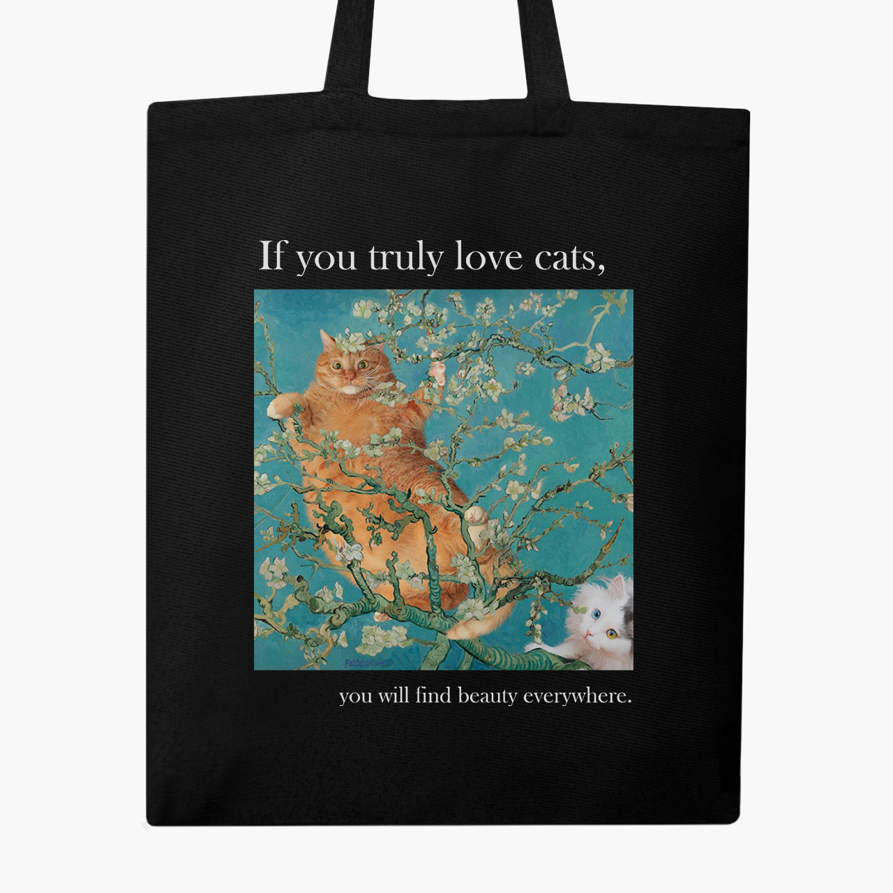 

Эко сумка шоппер Винсент Ван Гог Кот (Vincent van Gogh Cat) (9227-2963) 41x35 см Черный