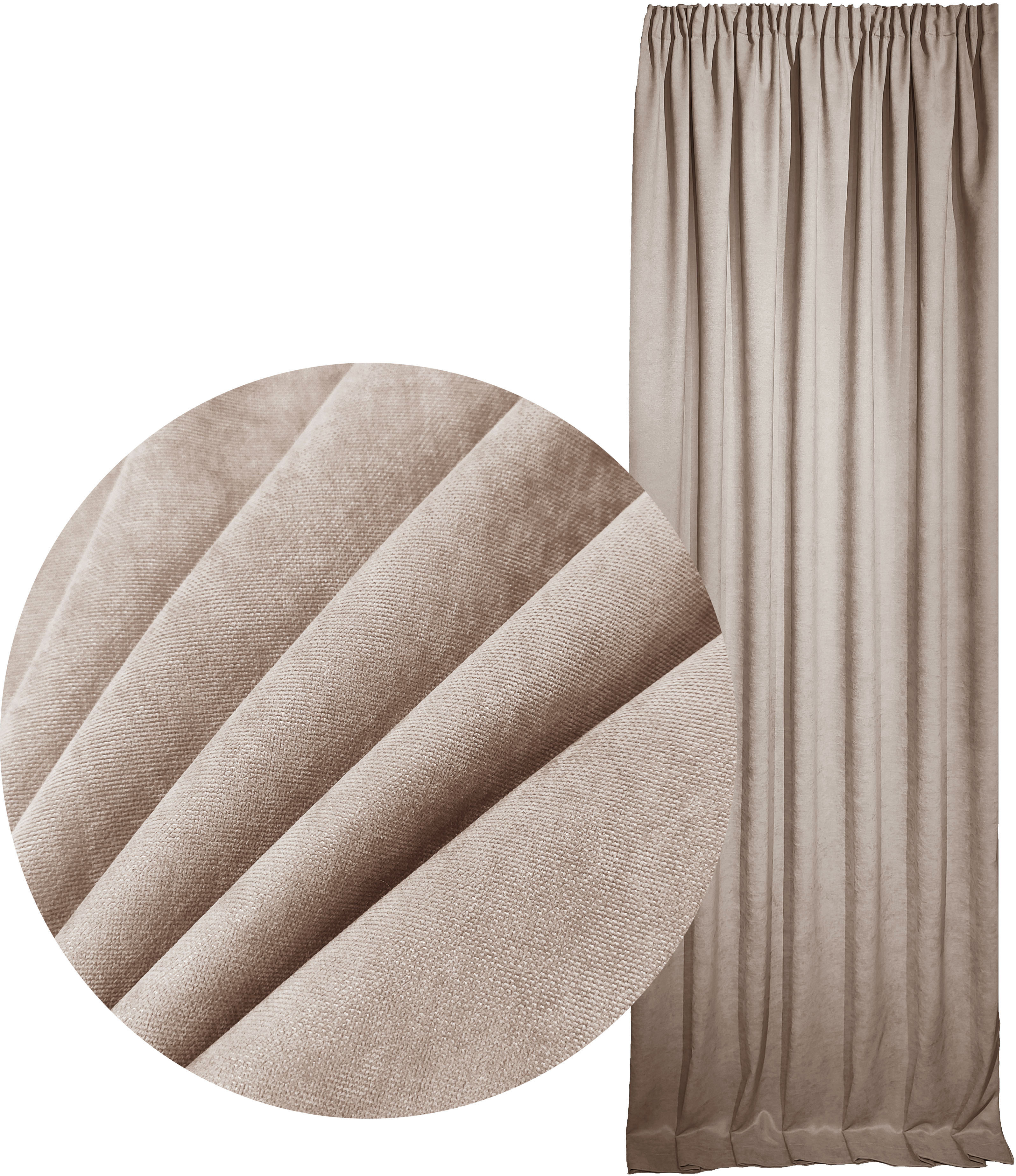 

Штора Декорин Микровелюр 200х295 Серо-бежевая 1 шт