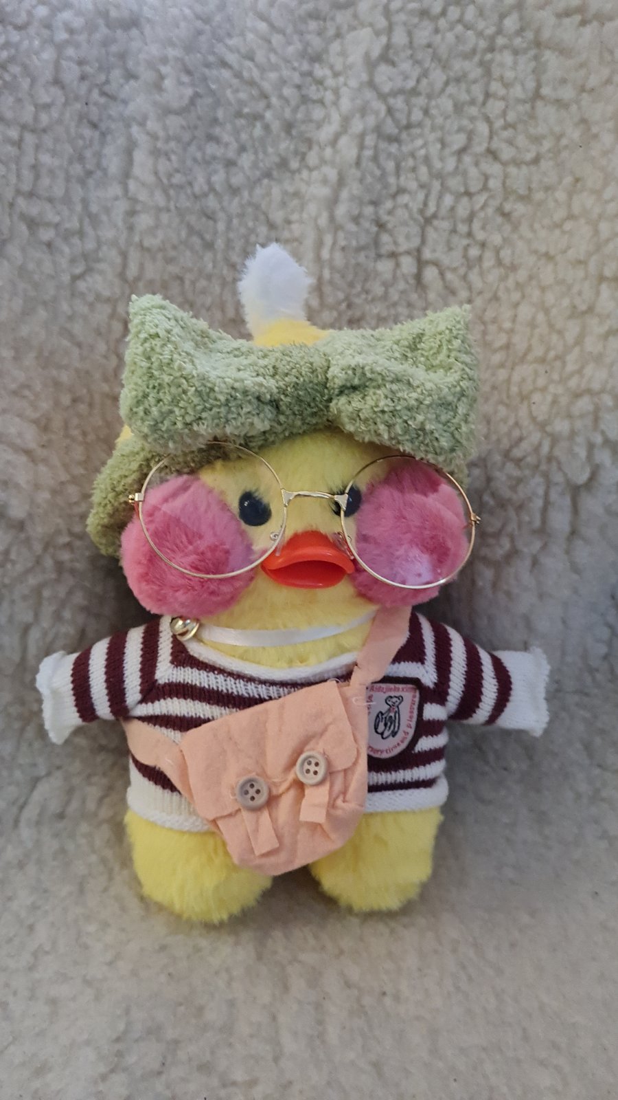 

Мягкая игрушка Плюшевая Лалафанфан Уточка Lalafanfan Duck в одежде 29 см