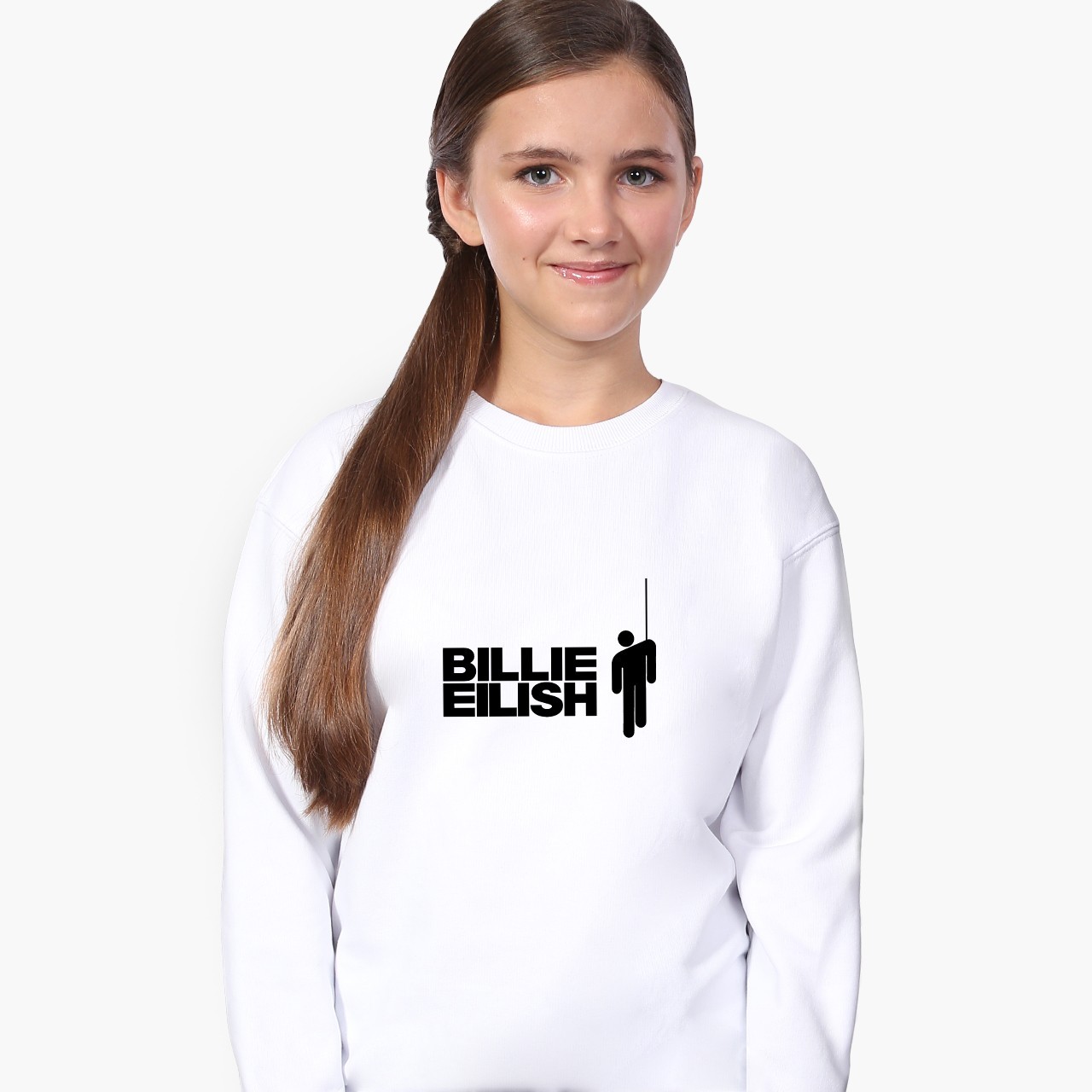 

Свитшот для девочек Билли Айлиш (Billie Eilish) (9509-1211) 158-164 см Белый