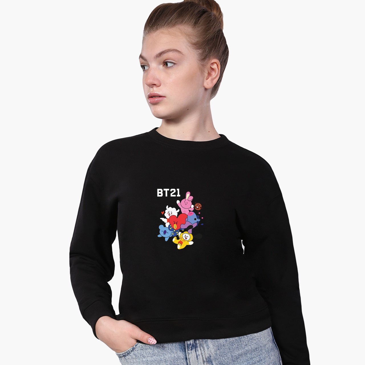 

Свитшот для девочек БТС (BTS) (9509-1166) 122-128 см Черный