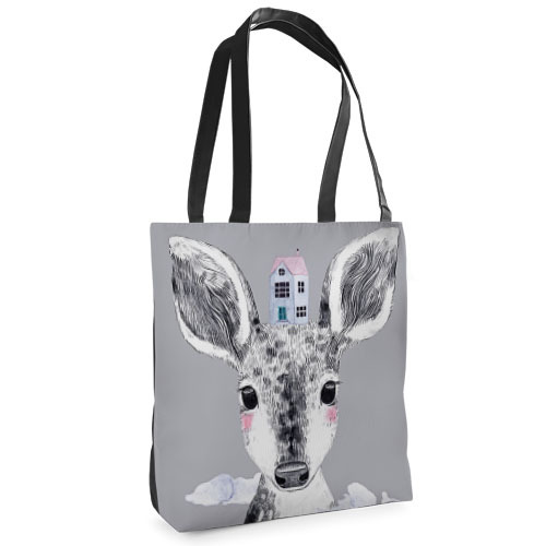 

Сумка женская тканевая Tenderness Олененок Presentville 37х33х8 см 000173855