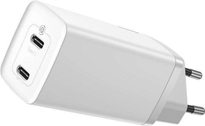 

Зарядное устройство с быстрой зарядкой BASEUS GaN2 Lite |2Type-C, 3A/65W, PD/QC| Белый (CCGAN2L-E02)