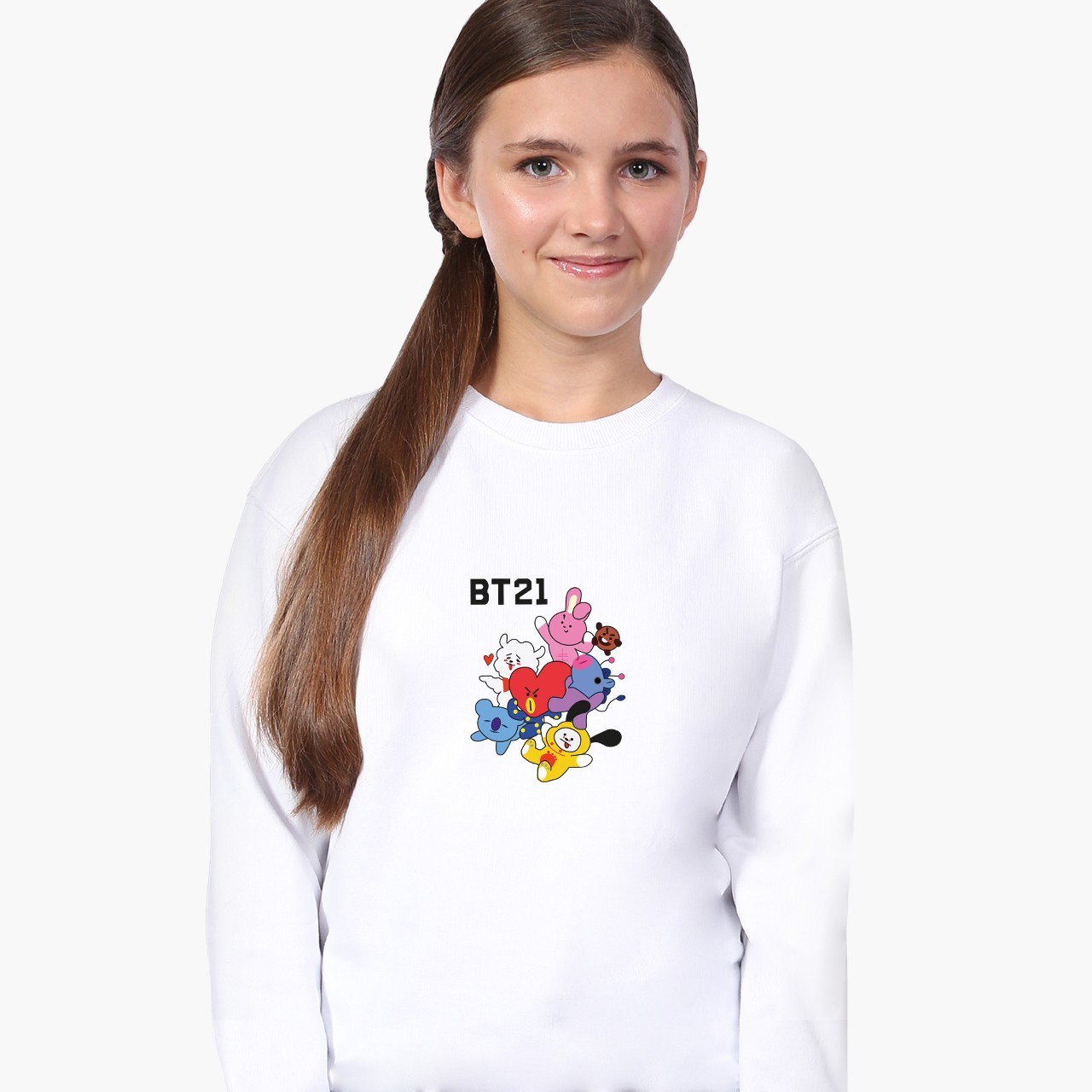 

Свитшот для девочек БТС (BTS) (9509-1166) 122-128 см Белый