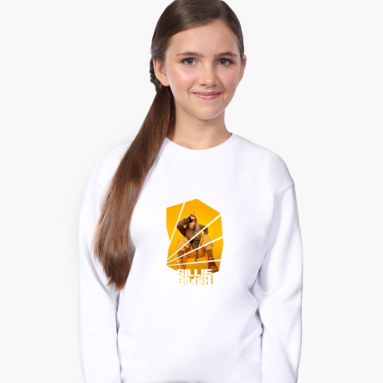

Свитшот для девочек Билли Айлиш (Billie Eilish) (9509-1216) 122-128 см Белый
