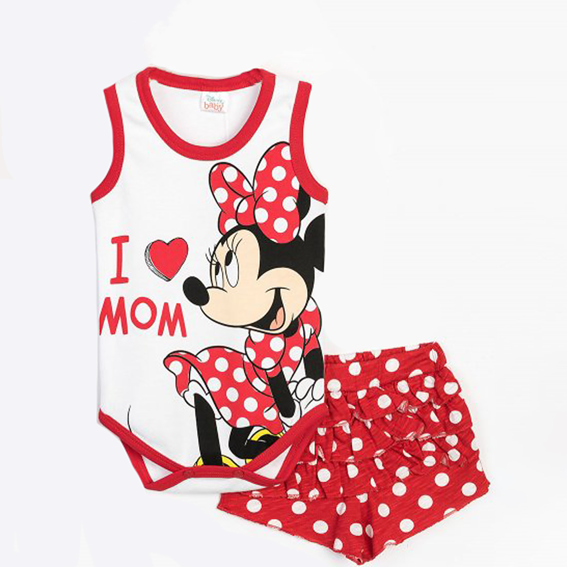 

Костюм (боди + шорты) Disney Minnie Mouse MN15631 80-86 см Белый с красным