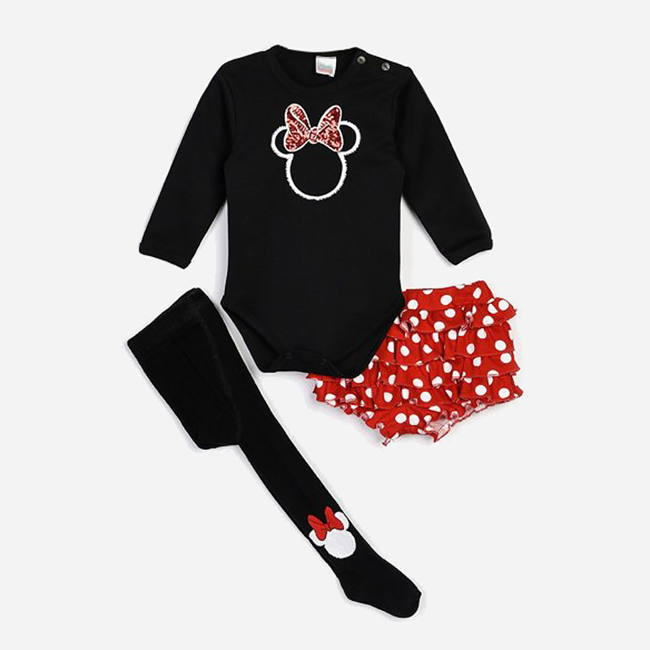 

Комплект (боди + шорты + колготки) Disney Minnie Mouse MN16062 68-74 см Черно-красный