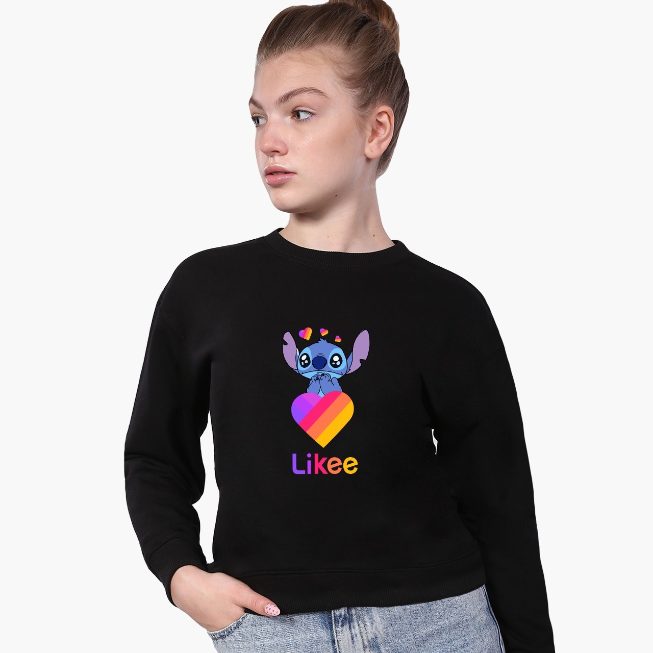 

Свитшот для девочек Лайк Стич (Likee Stitch) (9509-1596) 146-152 см Черный