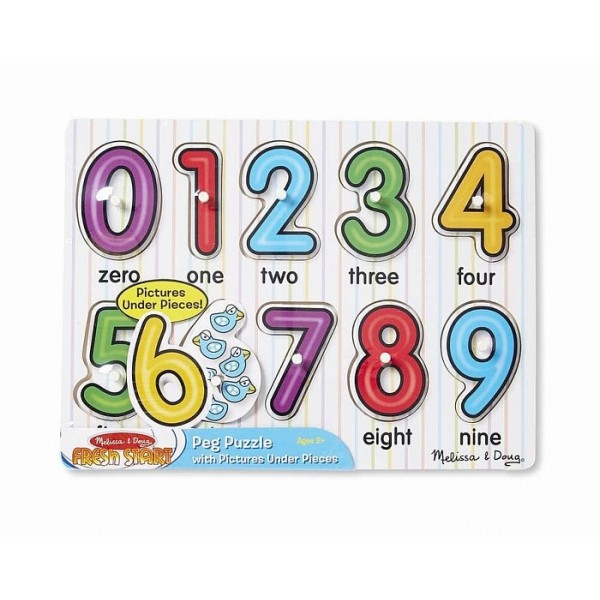 

Деревянный формовой пазл Загляни под число See-Inside Numbers Peg Melissa & Doug