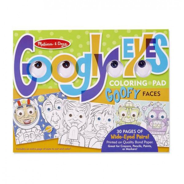 

Раскраска с глазами Лица Goofy Faces Googly Eyes Coloring Pad Melissa & Doug