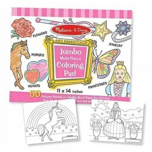 

Альбом раскрасок для девочек Jumbo Coloring Pad Pink Melissa & Doug