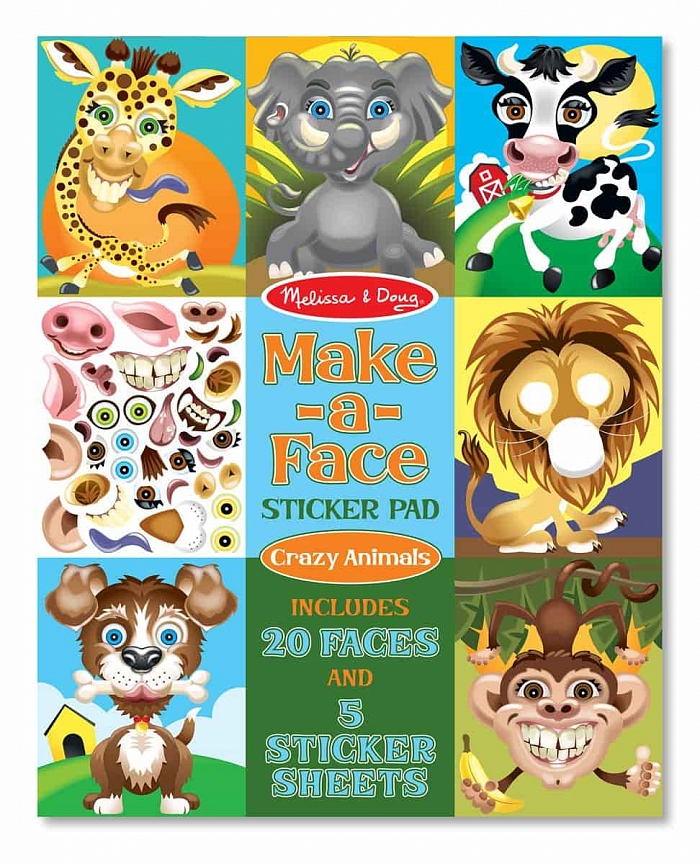 

Набор наклеек Забавные животные Make-a-Face Sticker Pad - Crazy Animals Melissa & Doug