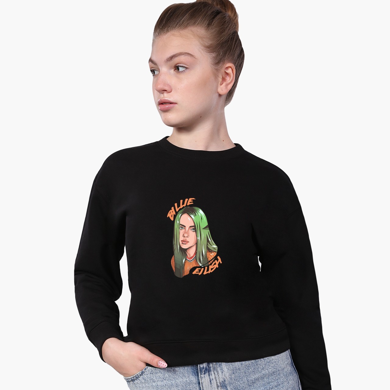 

Свитшот для девочек Билли Айлиш (Billie Eilish) (9509-1599) 122-128 см Черный