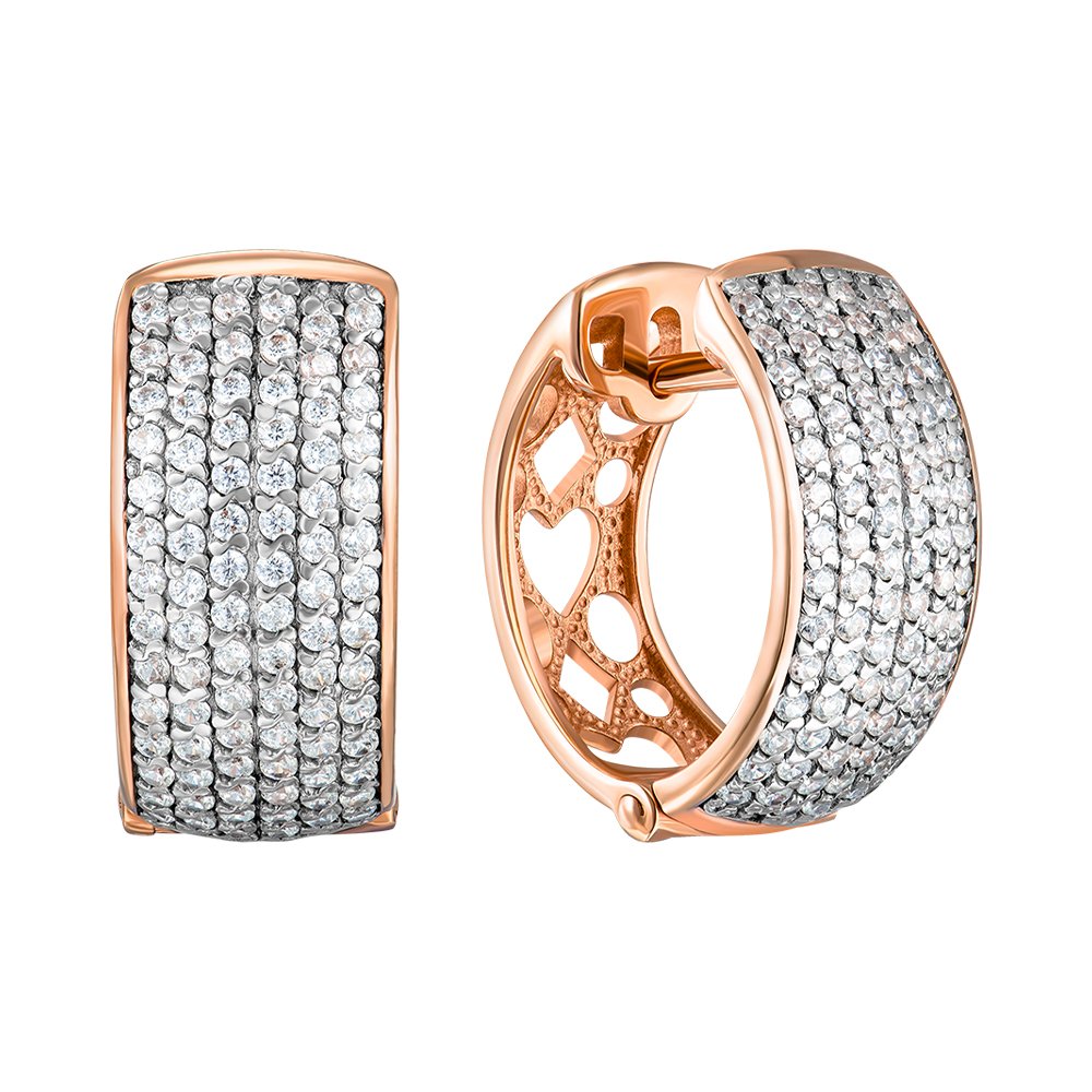 

Серьги-конго из красного золота с фианитами 000151598