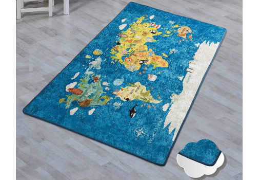 

Коврик в детскую комнату Chilai Home WORLD MAP MAVI 100*160