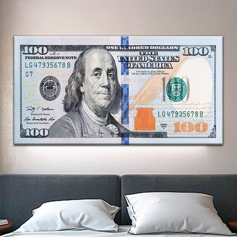 

Картина на холсте Деньги 100$ Original 50х100 см.