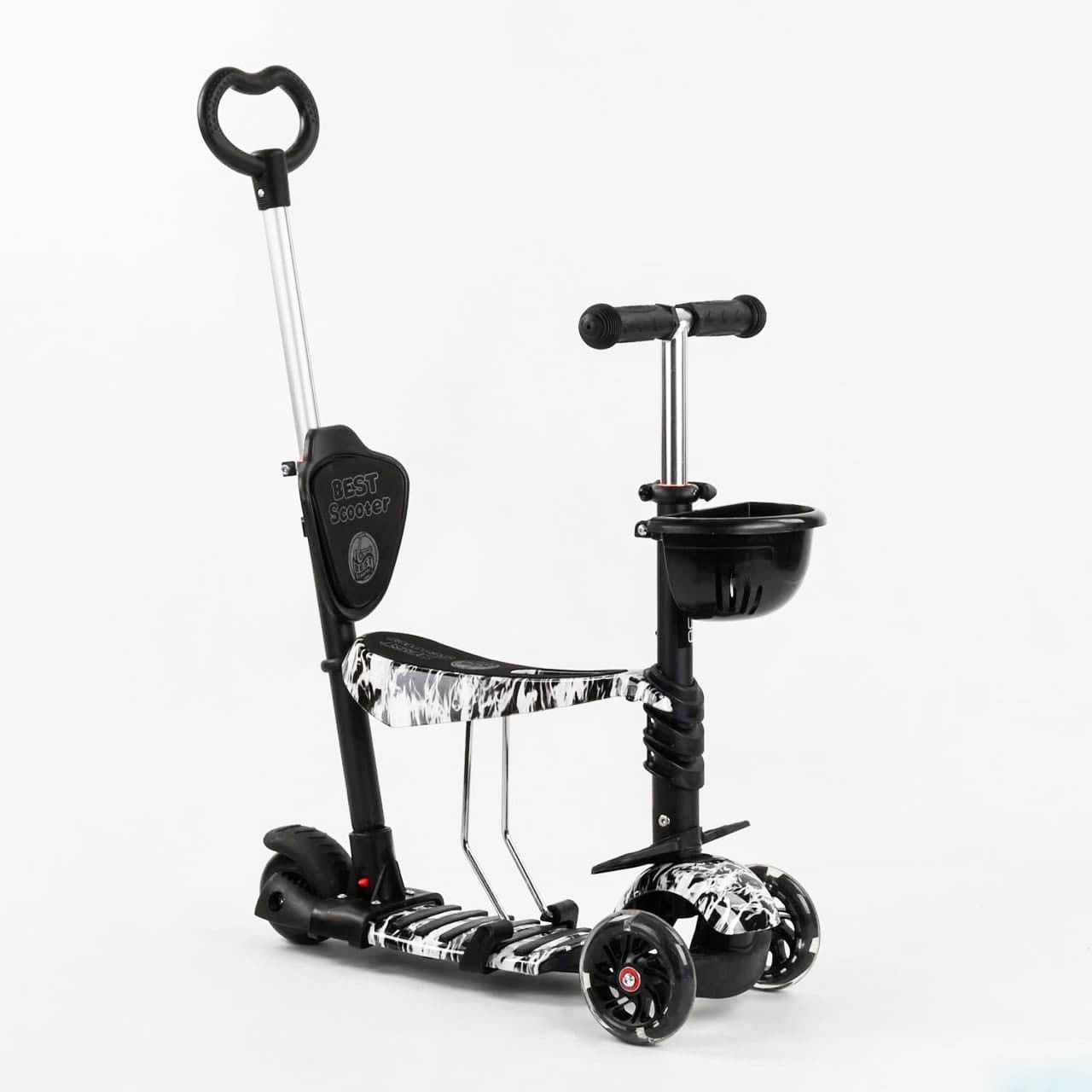 

Детский самокат 5в1 Best Scooter черно белый
