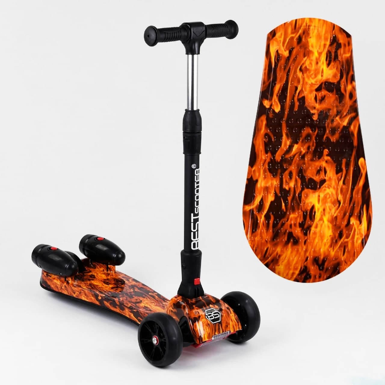 

Детский самокат Best Scooter MAXI с парогенератором огонь