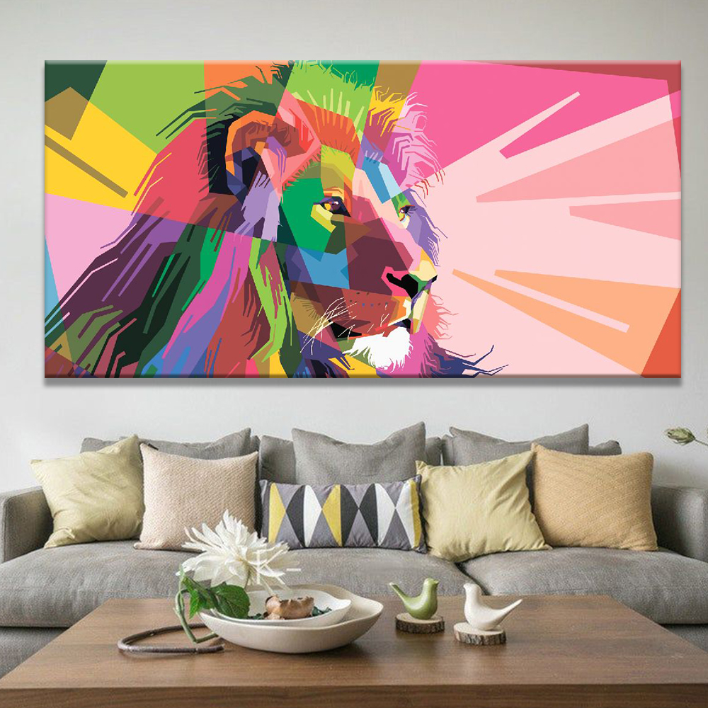 

Картина на холсте Животные Lion Mozaika 70х140 см.