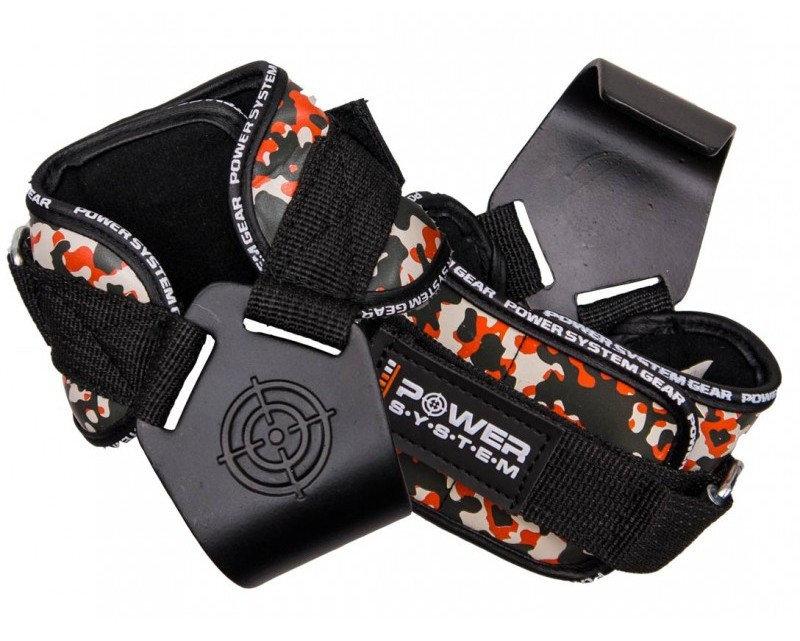

Крюки для тяги на запястья Power System Hooks Camo PS-3370 черно-красный L