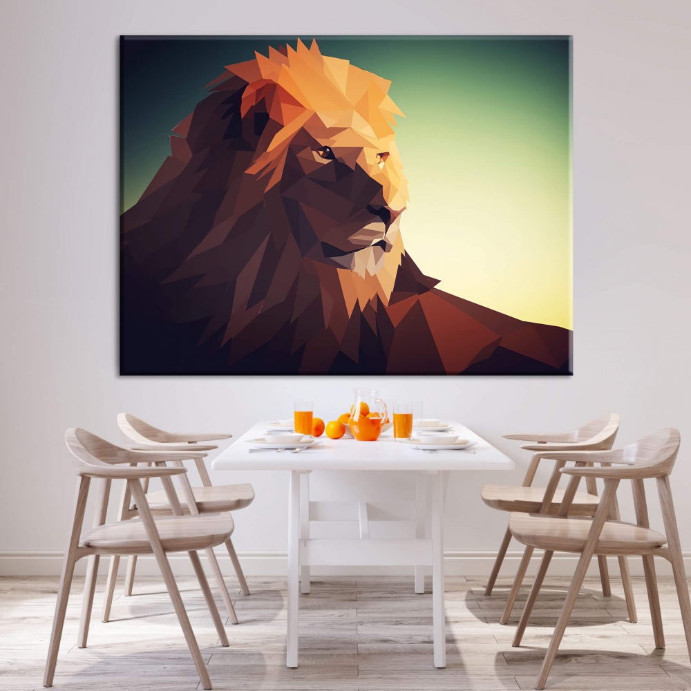 

Картина на холсте Животные Geometric Lion 50х65 см.