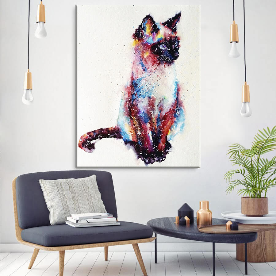 

Картина на холсте Животные Watercolor Siamese 50х65 см.