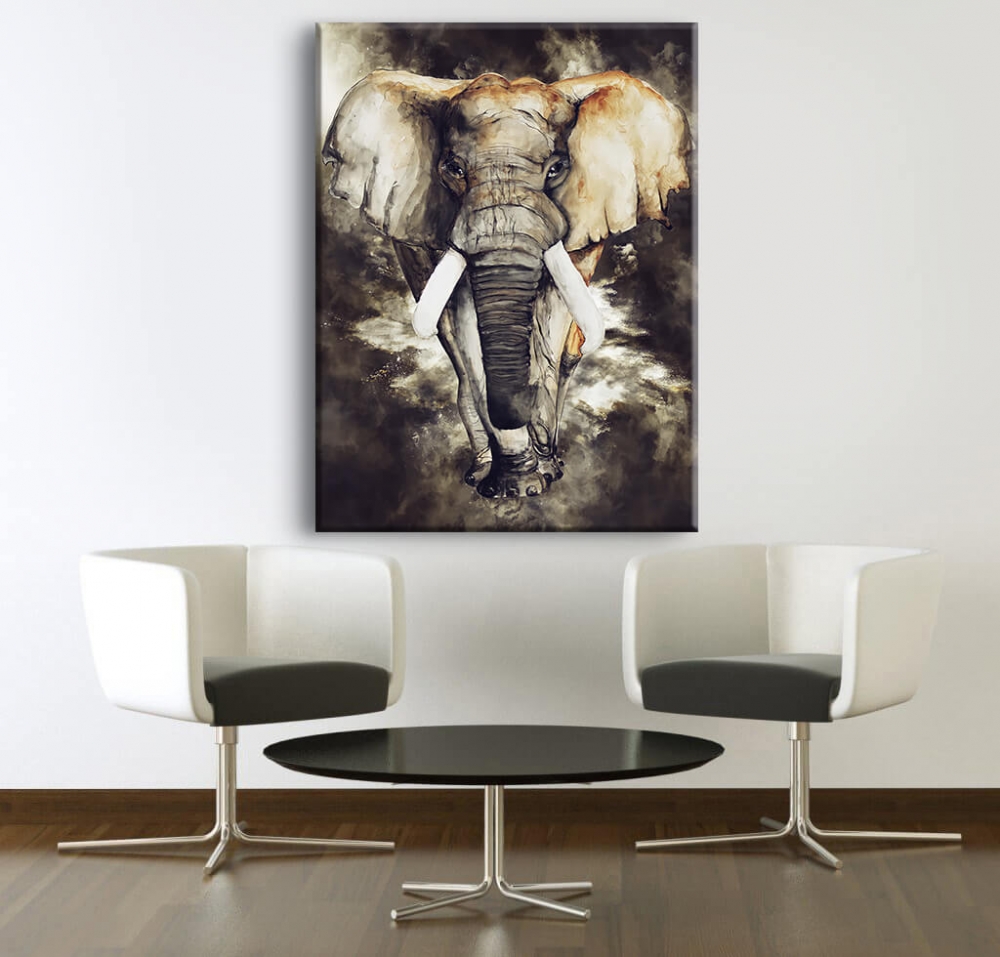 

Картина на холсте Животные Elephant Gold 50х65 см.