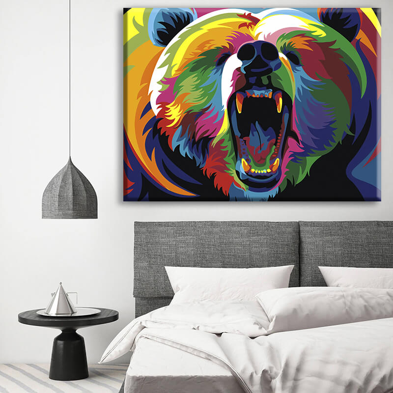 

Картина на холсте Животные Colorful Bear 90х120 см.