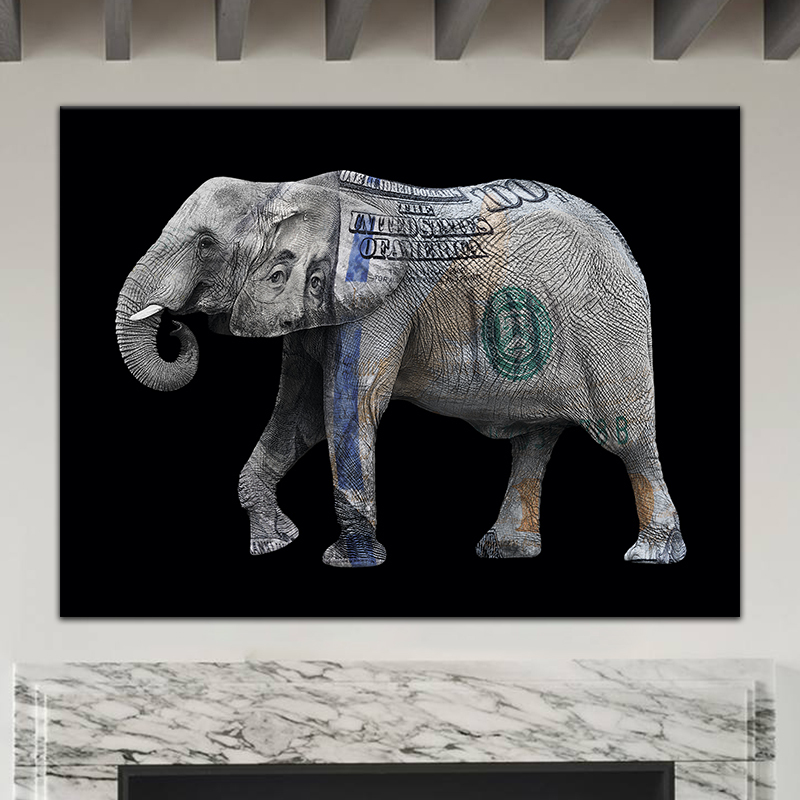 

Картина на холсте Деньги Money elephant 50х65 см.
