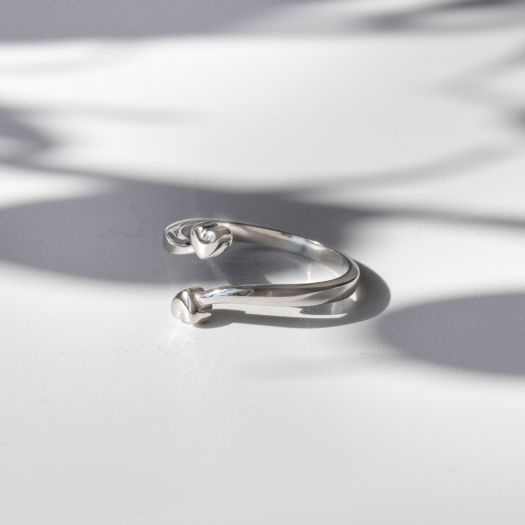 

Серебряное кольцо незамкнутое Два сердца UMAX 10548 Размер 15.5