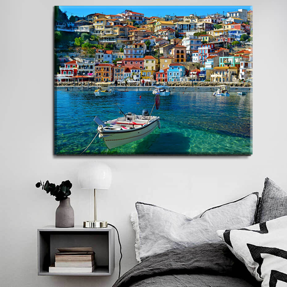 

Картина на холсте Путешествия Corfu 90х120 см.