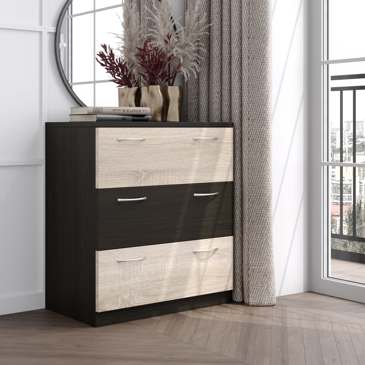 

Комод CИЧ 01К2 60x38x69 Венге\Дуб сонома