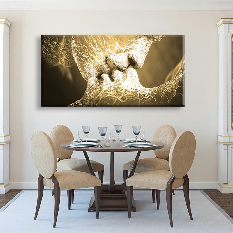 

Картина на холсте Для дома Kiss Gold 60х120 см.