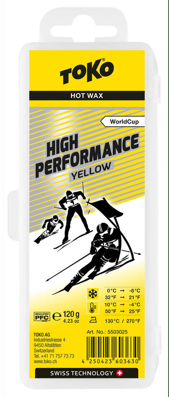 

Парафин с высоким содержанием фтору Toko, High Performance yellow 120 g