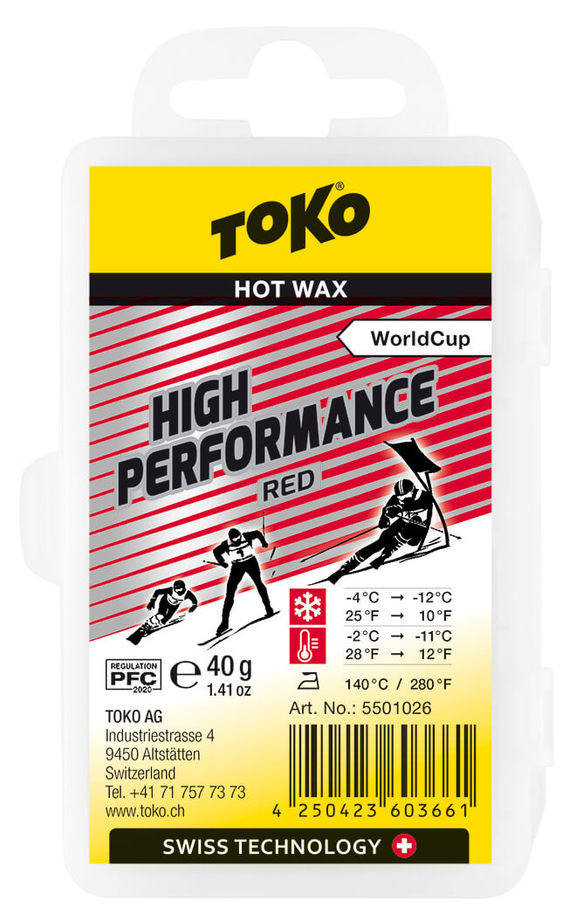 

Парафин с высоким содержанием фтору Toko, High Performance red 40 g