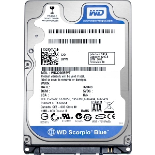

HDD 2.5" SATA 500GB WD Scorpio Blue 5400rpm 8MB (WD5000BPVT) Refurbished