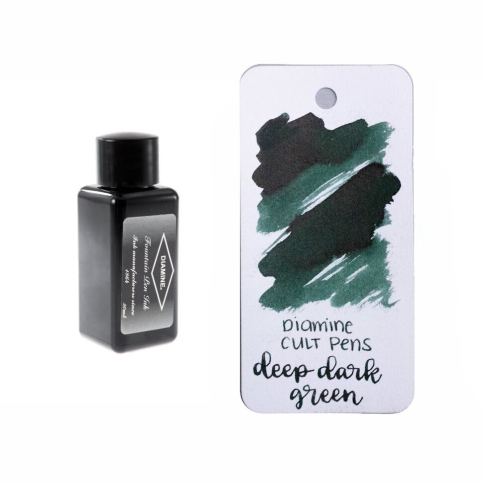 

Чернила для перьевых ручек насыщенных оттенков Diamine Ink 30 Deep Dark 30мл Deep Dark Green Темно-зеленый