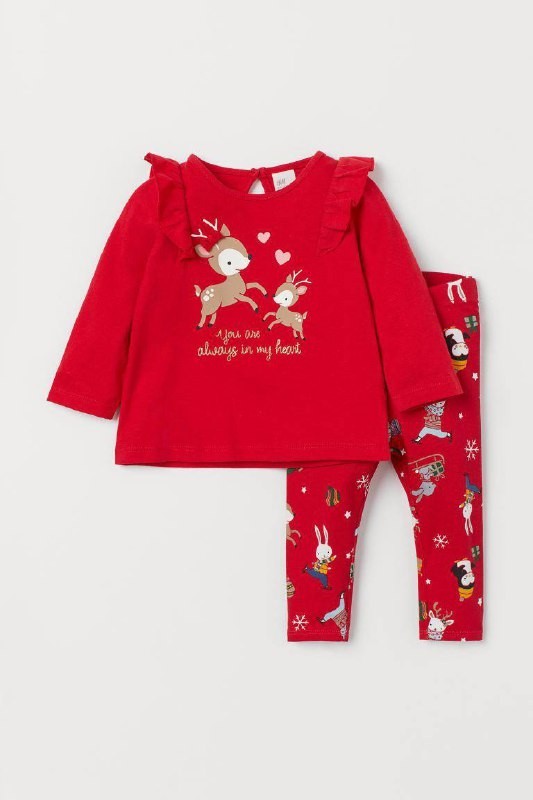 

Комплект (реглан + лосины) H&M 92 см Красный Бэмби