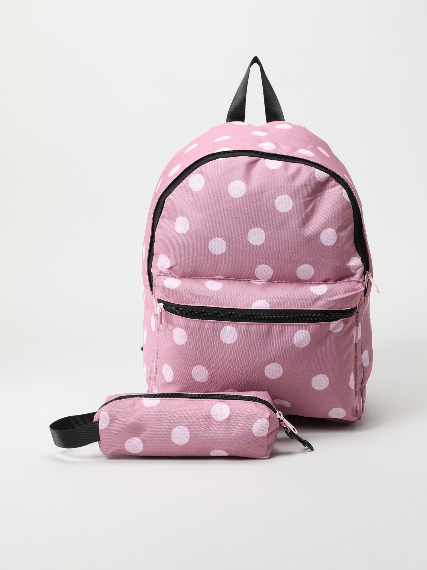 

Рюкзак с пеналом Lefties 28x39x14,5 см Розовый в горох
