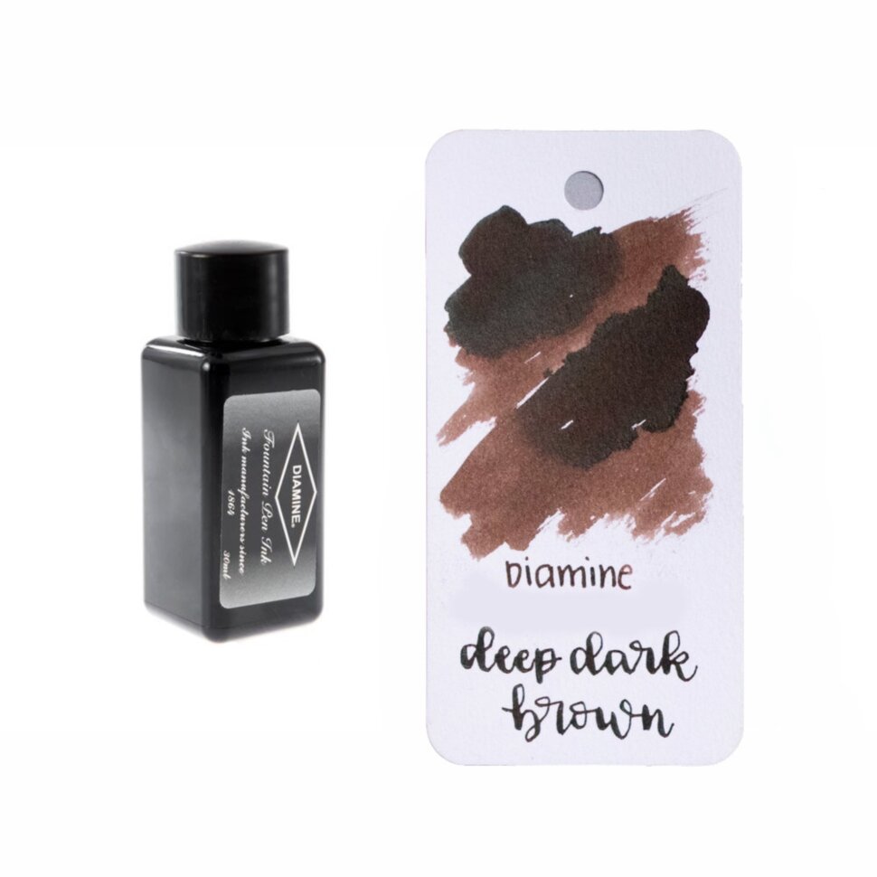 

Чернила для перьевых ручек насыщенных оттенков Diamine Ink 30 Deep Dark 30мл Deep Dark Brown Темно-коричневый