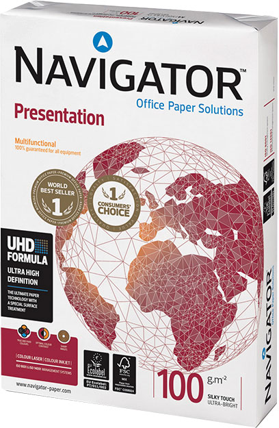 

Бумага офисная Navigator Presentation A4 100 г/м2 класс A 500 листов Белая (5602024530232)