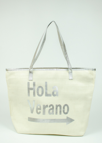 

Сумка из соломы для пляжа Canva р.48*33см белый арт.29334-8