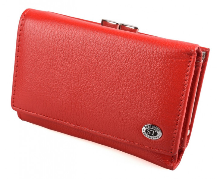 

Женский кожаный кошелек складной ST Leather 98556 Красный