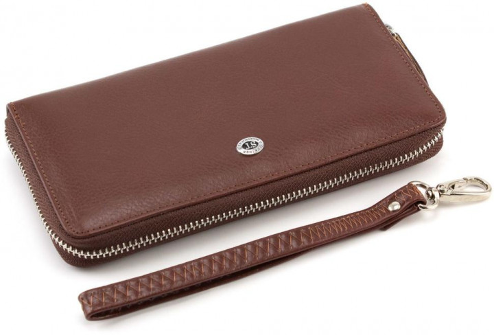 

Клатч- портмоне на молнии кожаный ST Leather (B138-3) 98104 Коричневый